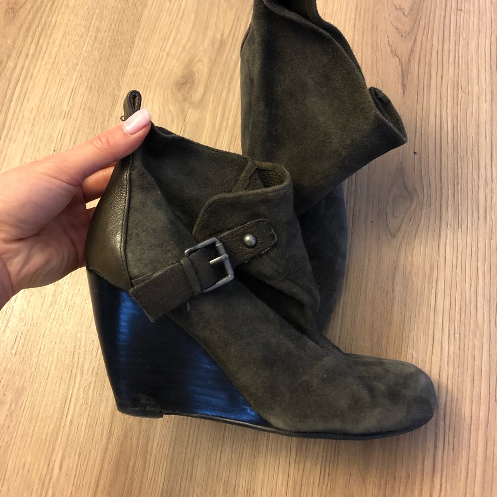 Suede heeled booties